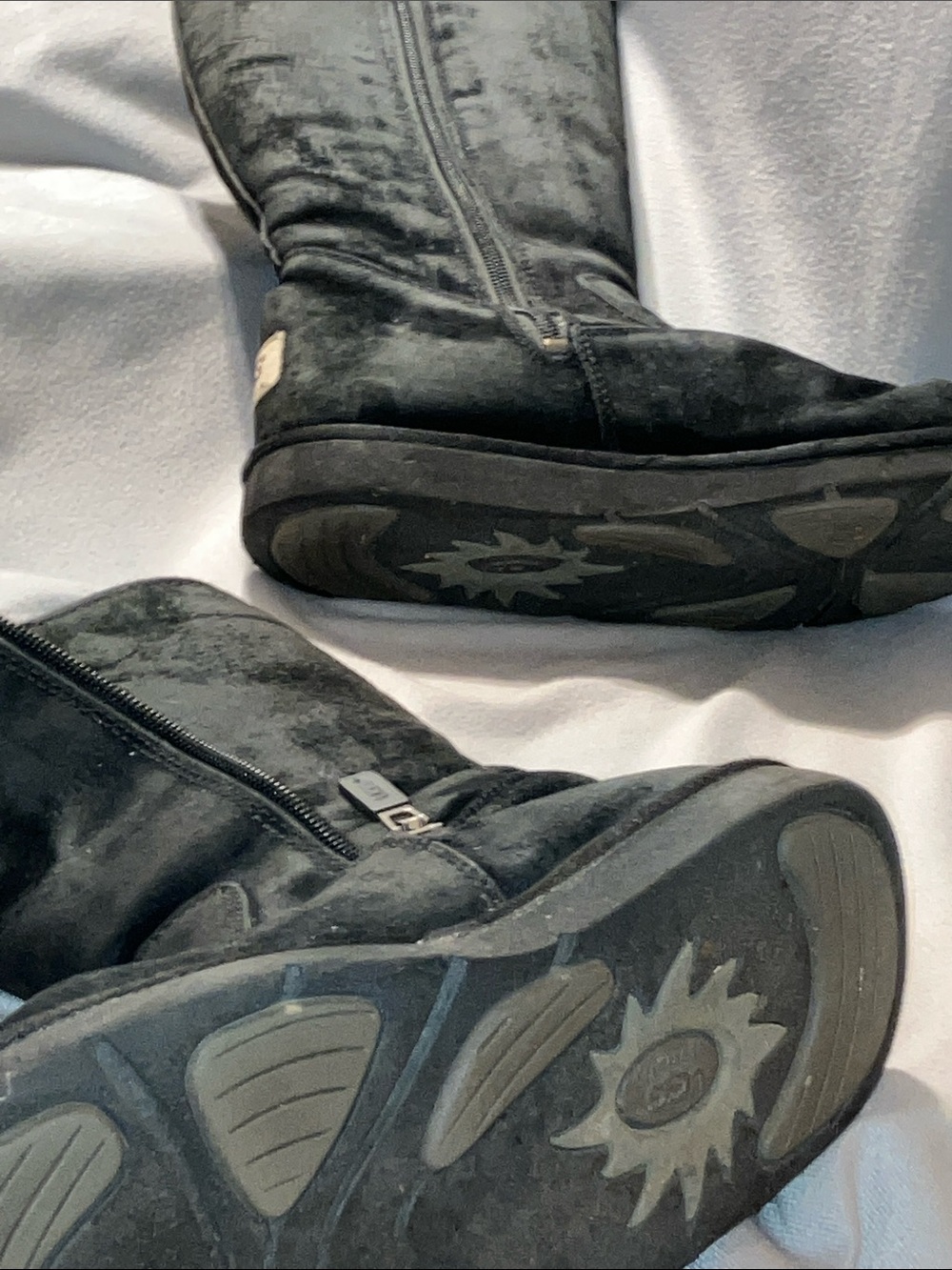 Classic Tall Black Suede Winter Boots - Picture 7 of 9